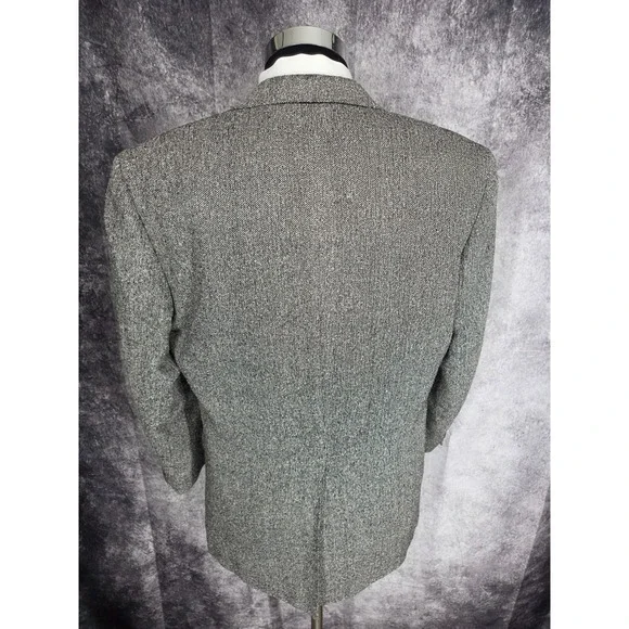 Barrington‎ Tweed Blazer Mens 40R Gray Sports Coat Jacket 2 B Silk Herringbone
